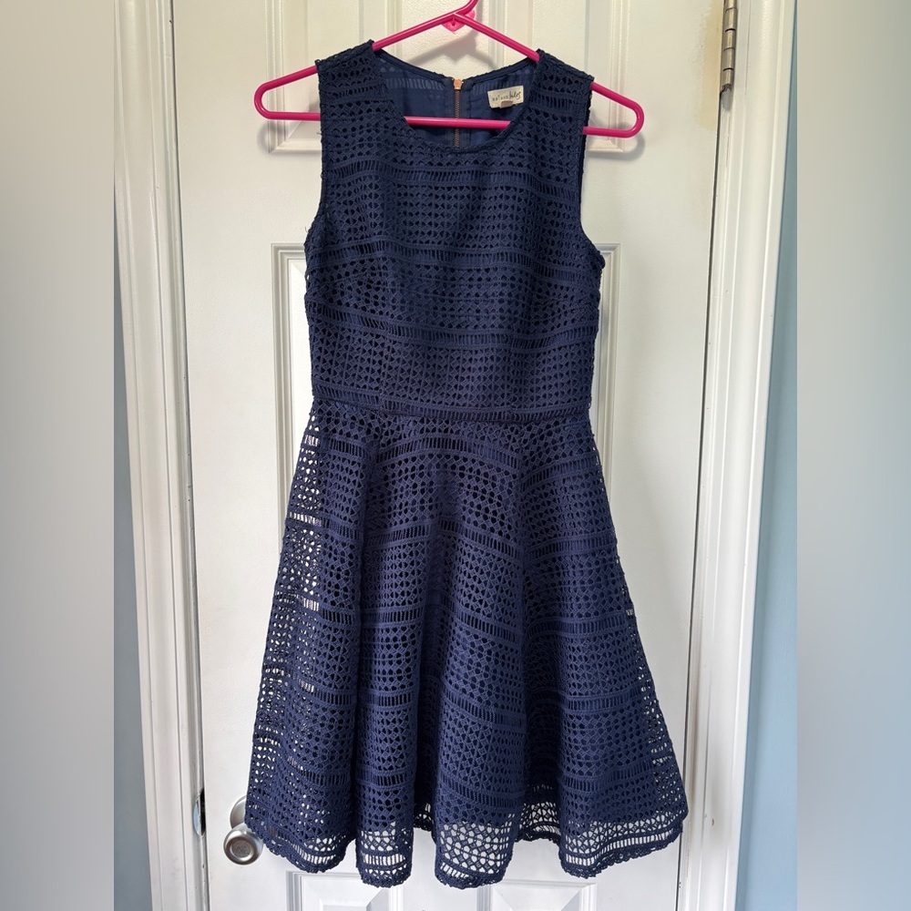 Maison Jules Women's Navy Blue Dress Fit and Flare Midi Size XS